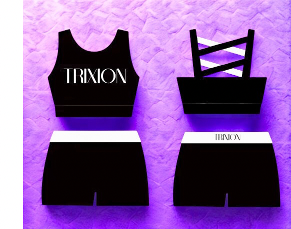Black Trixion Cross Back Crop Set